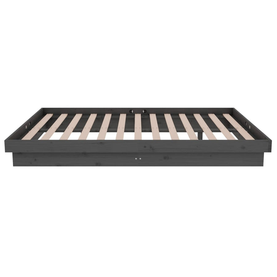 Bedframe Massief Hout Grijs 120X190 Cm 4Ft Small Double