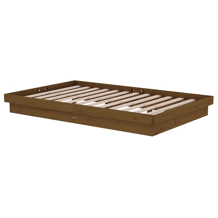Bedframe Massief Hout Honingbruin 120X190 Cm 4Ft Small Double