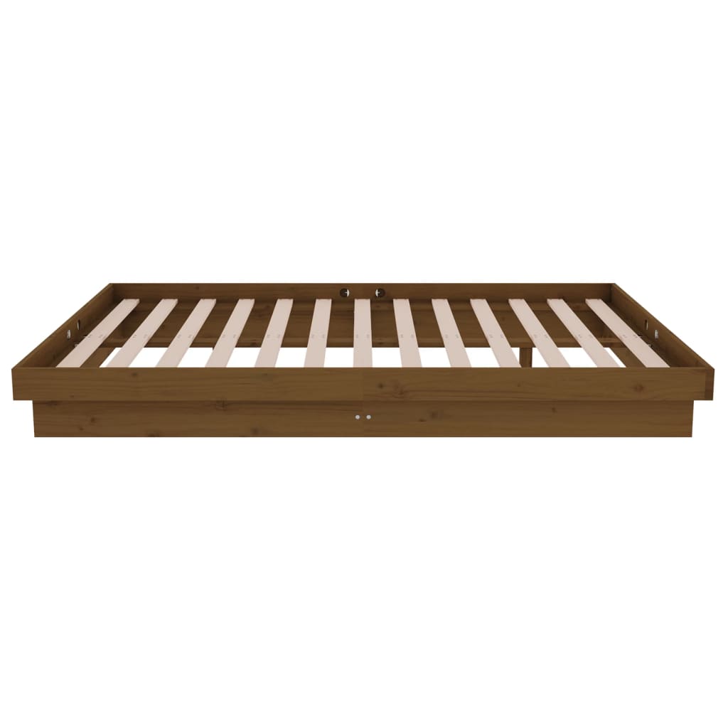 Bedframe Massief Hout Honingbruin 120X190 Cm 4Ft Small Double