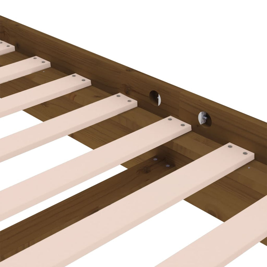 Bedframe Massief Hout Honingbruin 120X190 Cm 4Ft Small Double