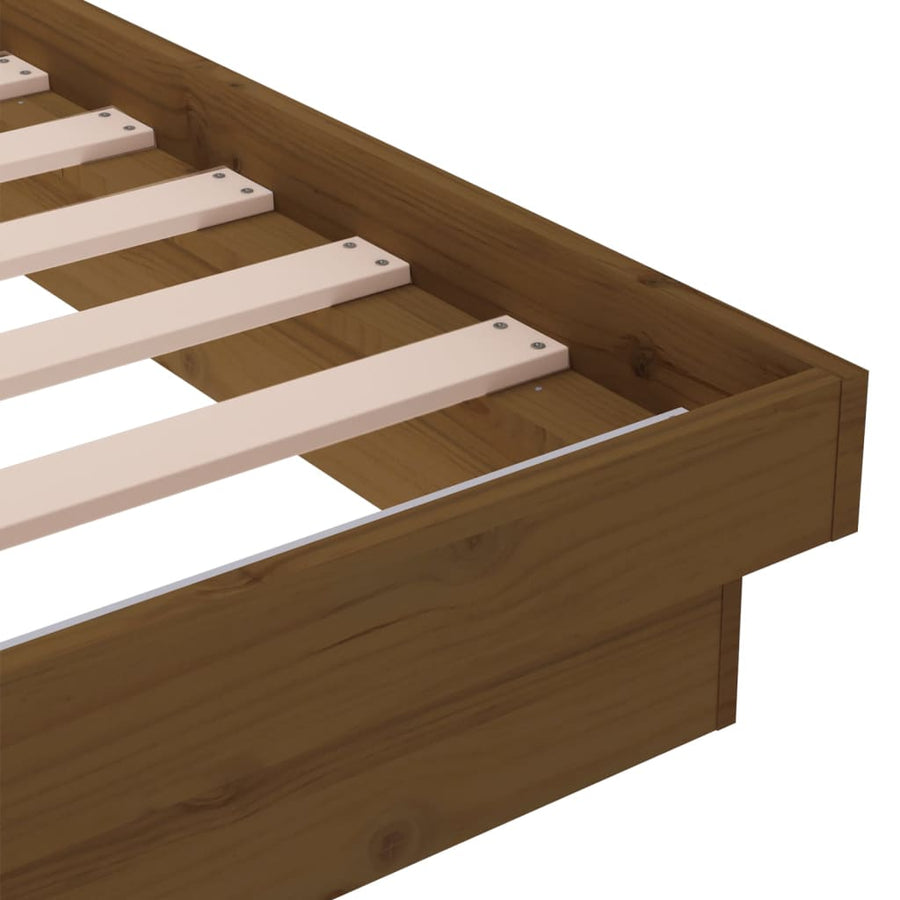 Bedframe Massief Hout Honingbruin 120X190 Cm 4Ft Small Double