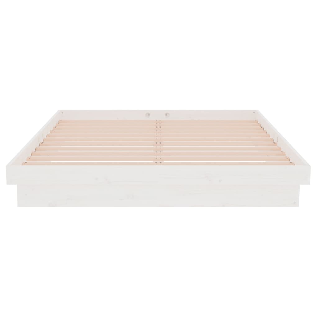 Bedframe Massief Hout Wit 135X190 Cm 4Ft6 Double