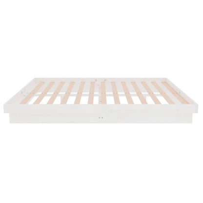 Bedframe Massief Hout Wit 135X190 Cm 4Ft6 Double