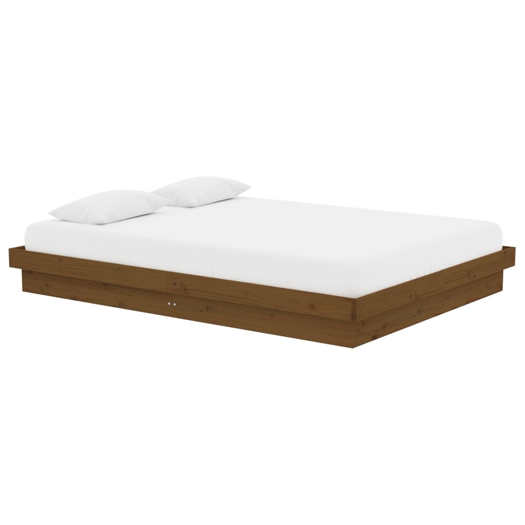 Bedframe Massief Hout Honingbruin 135X190 Cm 4Ft6 Double