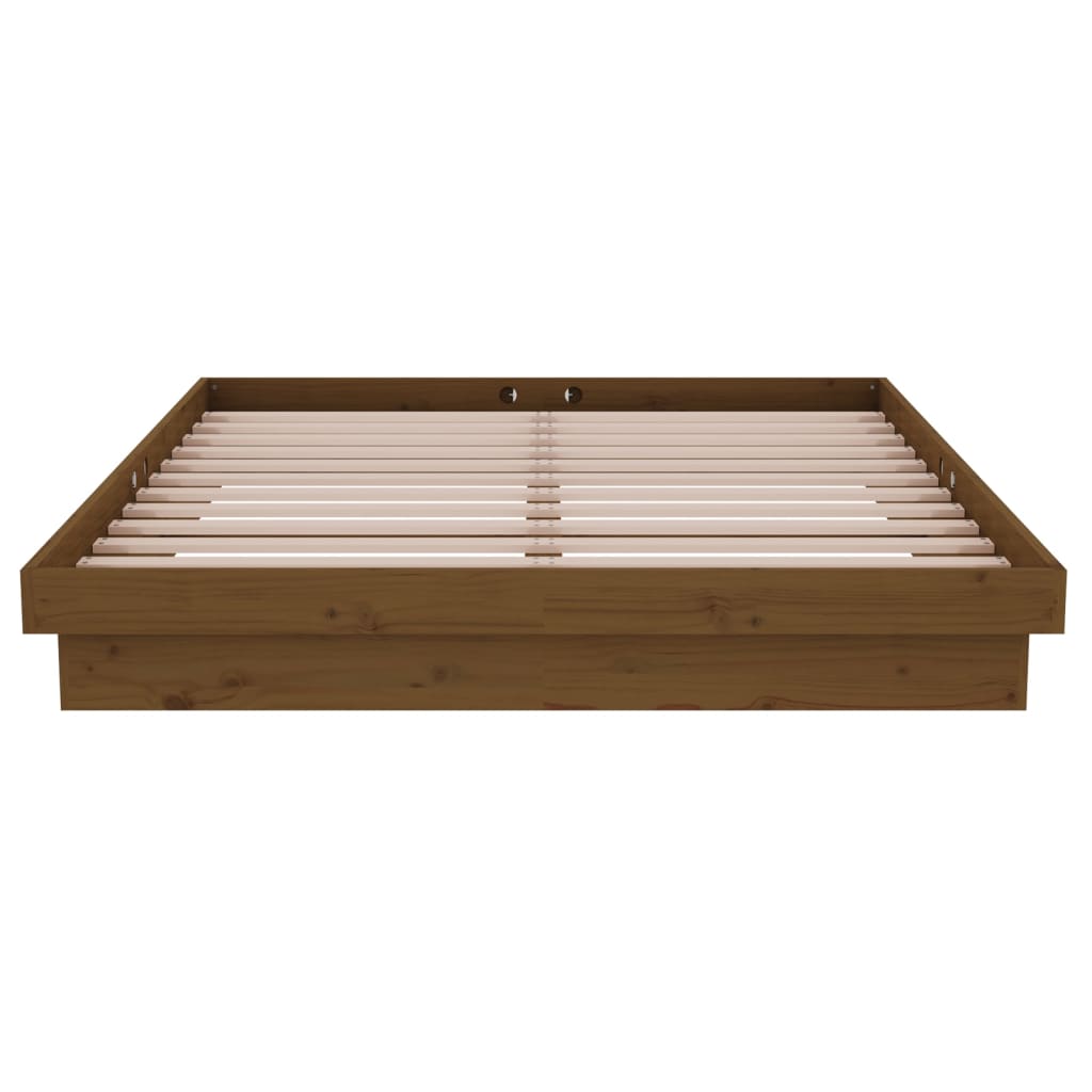 Bedframe Massief Hout Honingbruin 135X190 Cm 4Ft6 Double