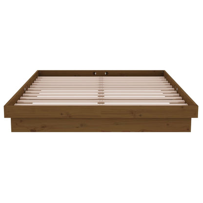 Bedframe Massief Hout Honingbruin 135X190 Cm 4Ft6 Double