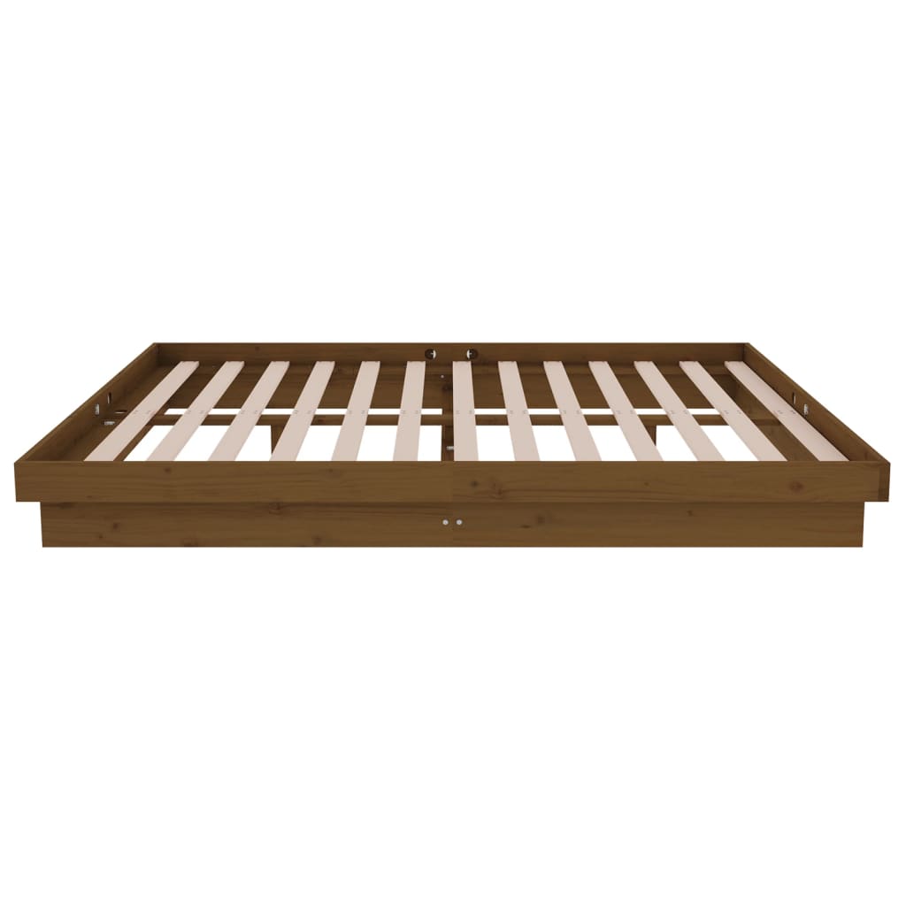 Bedframe Massief Hout Honingbruin 135X190 Cm 4Ft6 Double