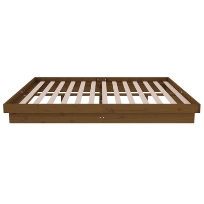 Bedframe Massief Hout Honingbruin 135X190 Cm 4Ft6 Double