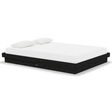Bedframe Massief Hout Zwart 135X190 Cm 4Ft6 Double