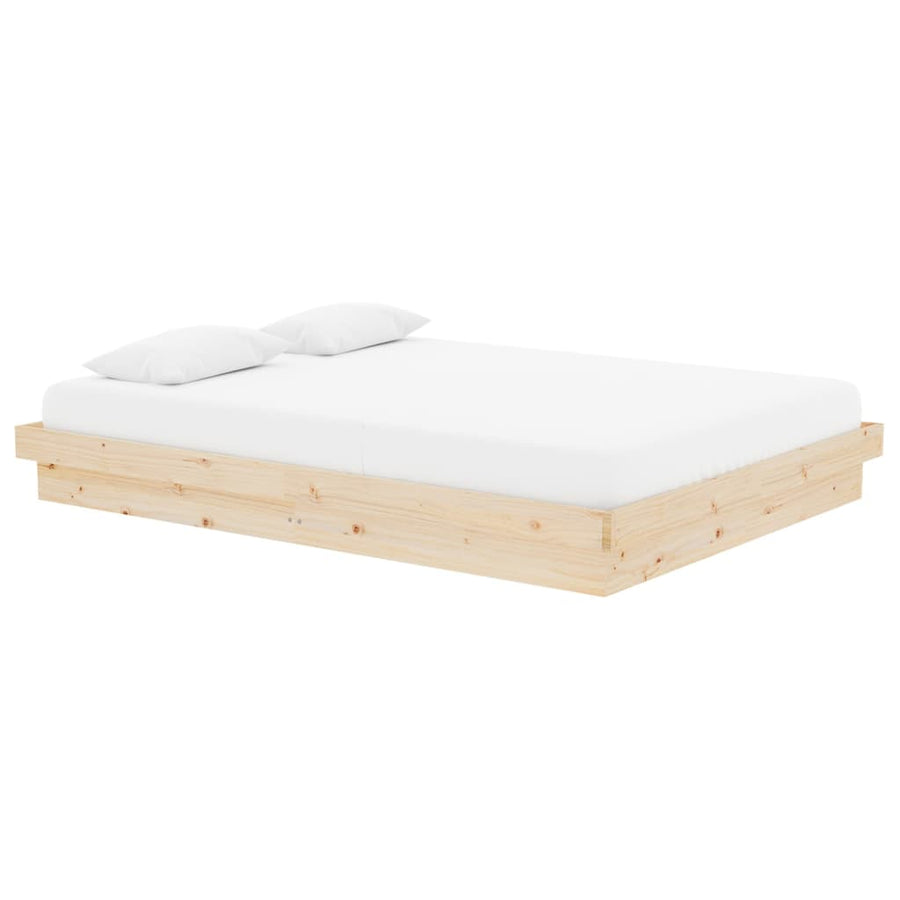Bedframe Massief Hout 140 x 190 cm Naturel