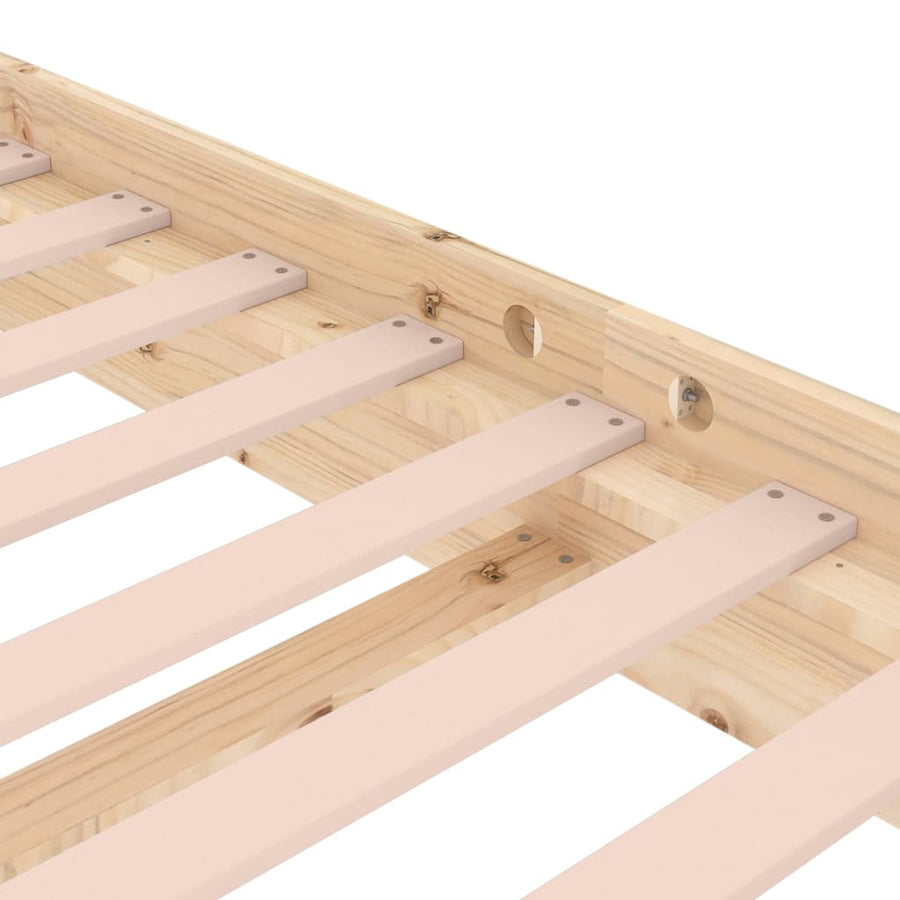 Bedframe Massief Hout 140 x 190 cm Naturel