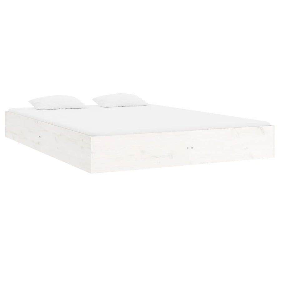 Bedframe Massief Hout Wit 200X200 Cm