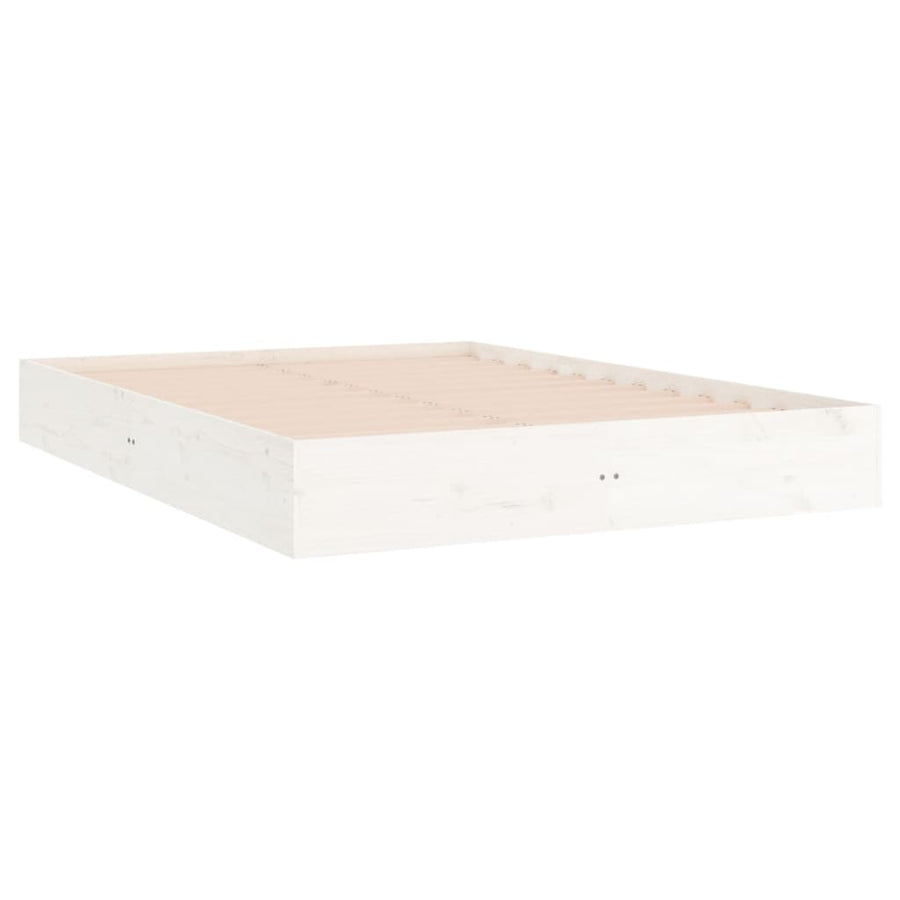 Bedframe Massief Hout Wit 200X200 Cm