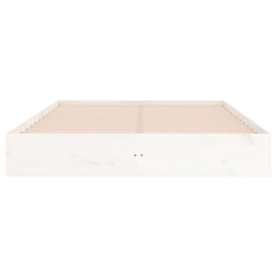 Bedframe Massief Hout Wit 200X200 Cm