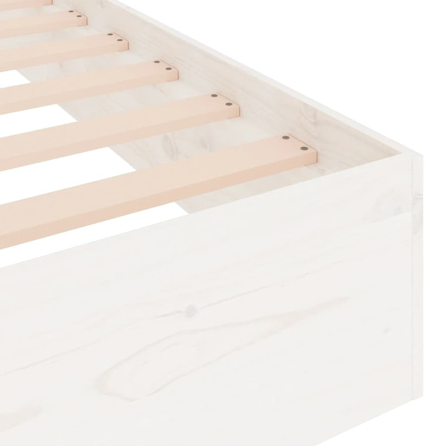 Bedframe Massief Hout Wit 200X200 Cm