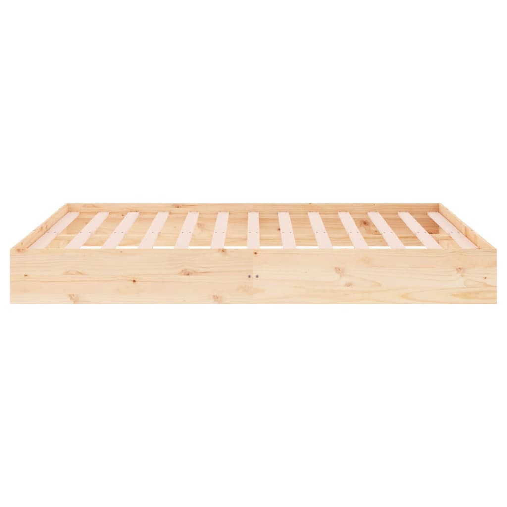 Bedframe Massief Hout Super King Size 180 x 200 cm Naturel