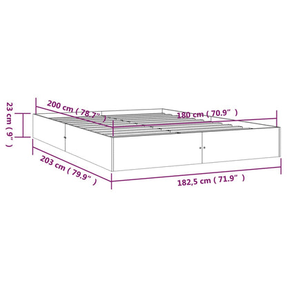 Bedframe Massief Hout Super King Size 180 x 200 cm Naturel