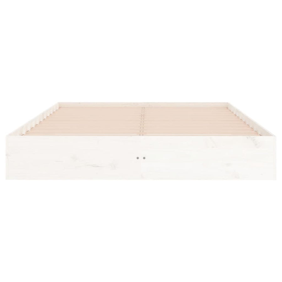 Bedframe Massief Hout Wit 180X200 Cm 6Ft Super King