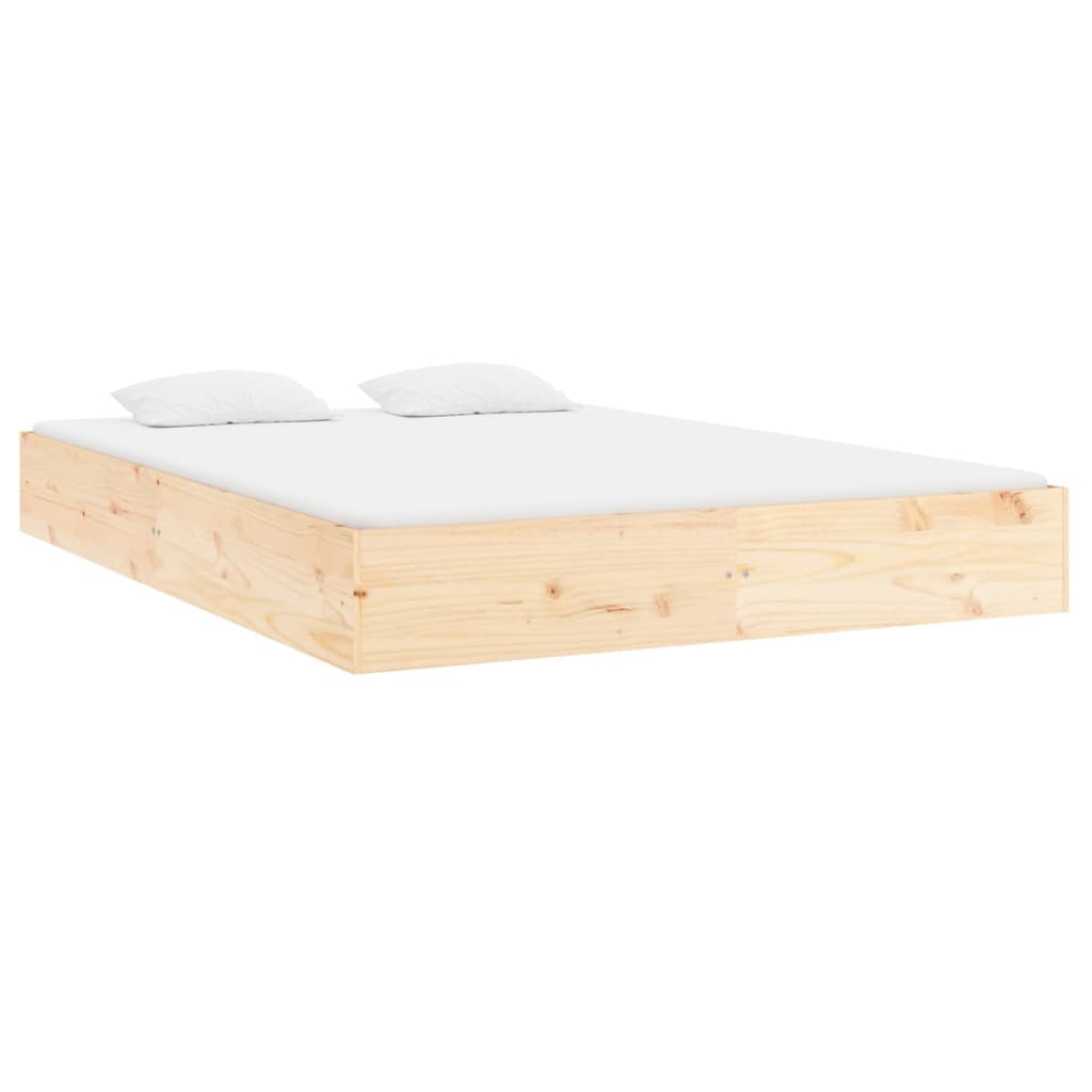 Bedframe Massief Hout 160 x 200 cm Naturel
