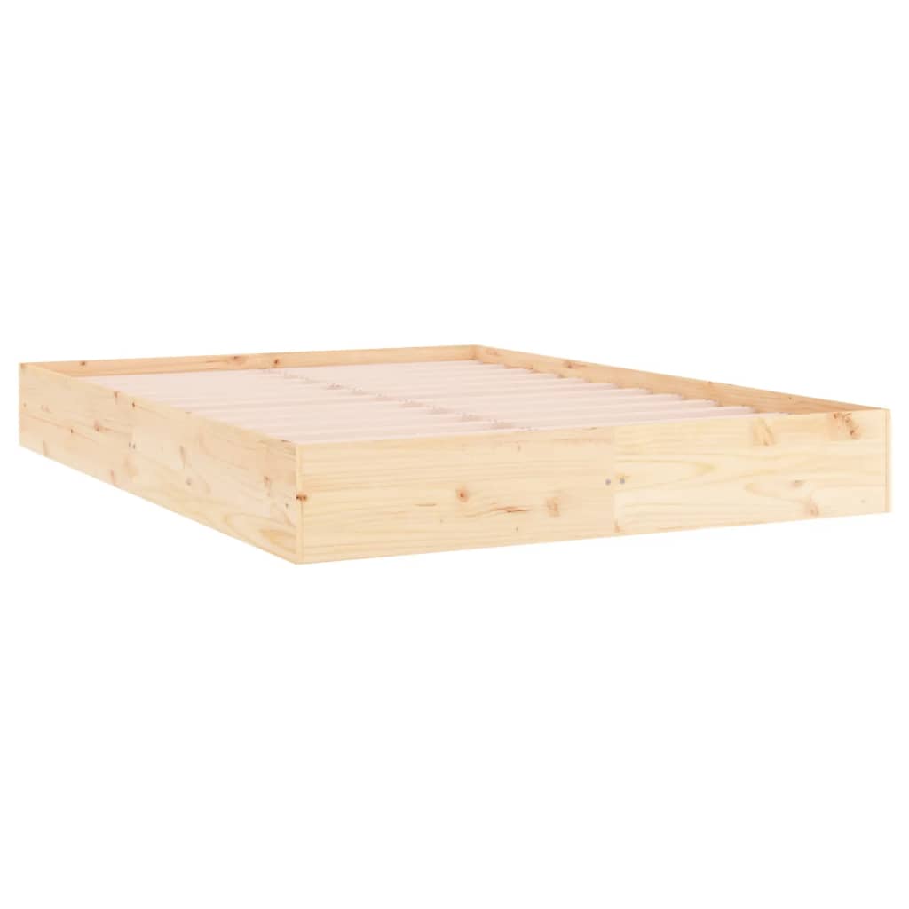 Bedframe Massief Hout 160 x 200 cm Naturel