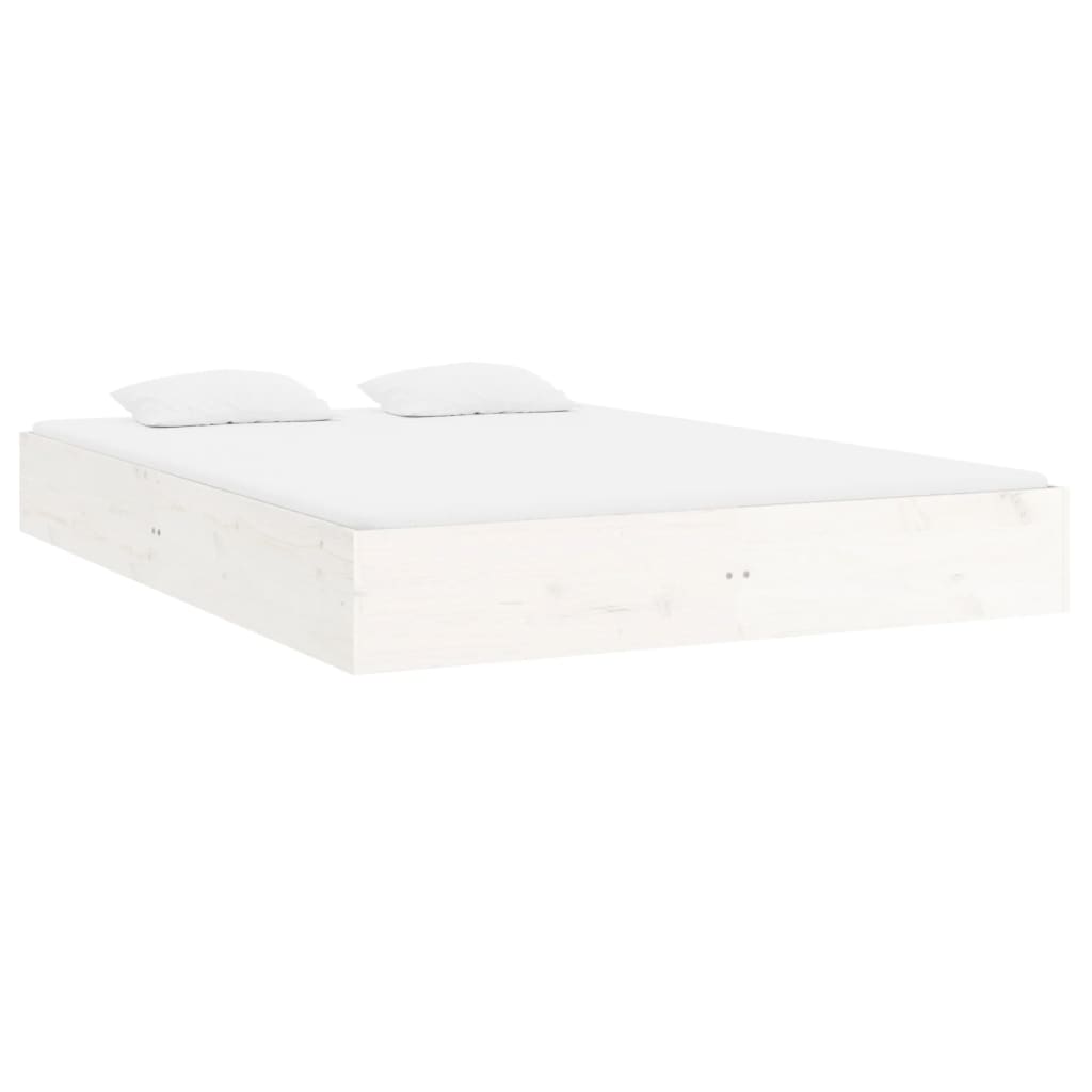 Bedframe Massief Hout Wit 160X200 Cm