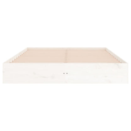 Bedframe Massief Hout Wit 160X200 Cm