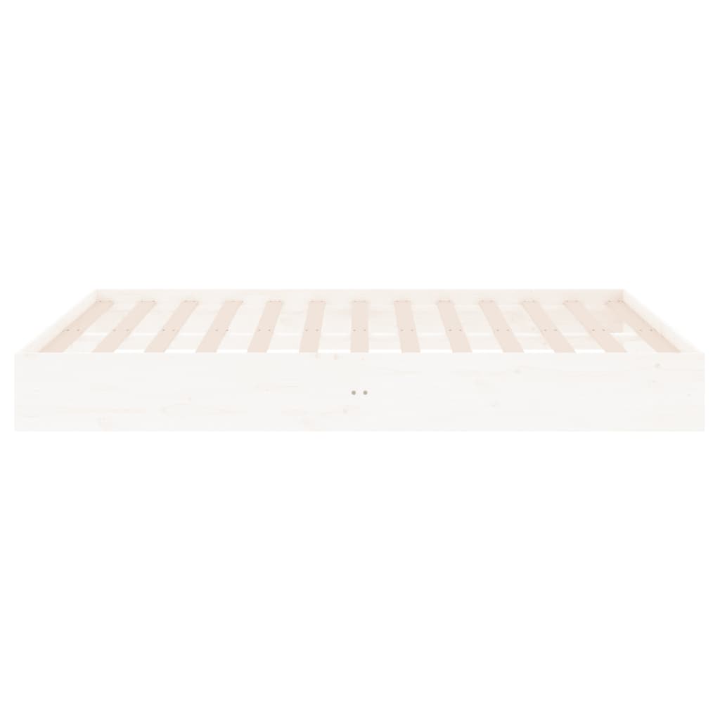 Bedframe Massief Hout Wit 160X200 Cm