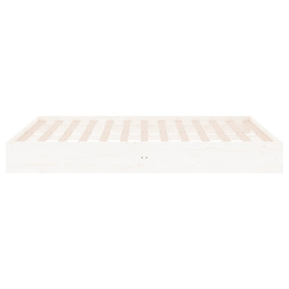 Bedframe Massief Hout Wit 160X200 Cm