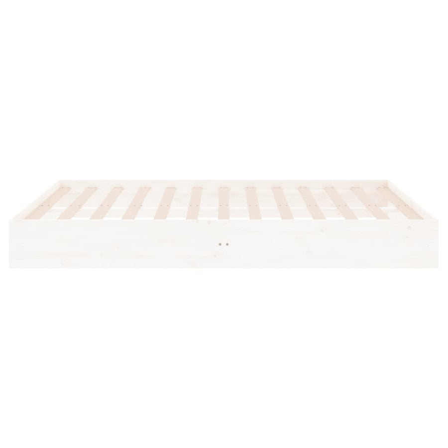 Bedframe Massief Hout Wit 160X200 Cm