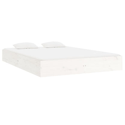 Bedframe Massief Hout Wit 150X200 Cm 5Ft King Size