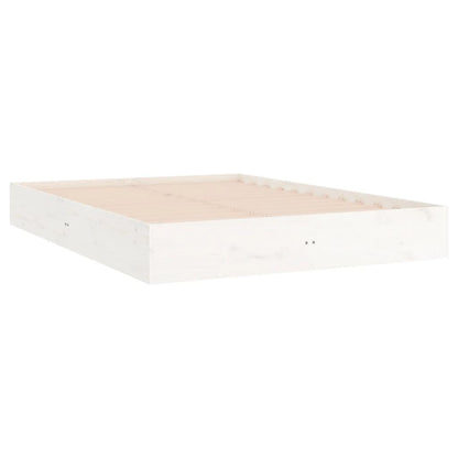 Bedframe Massief Hout Wit 150X200 Cm 5Ft King Size