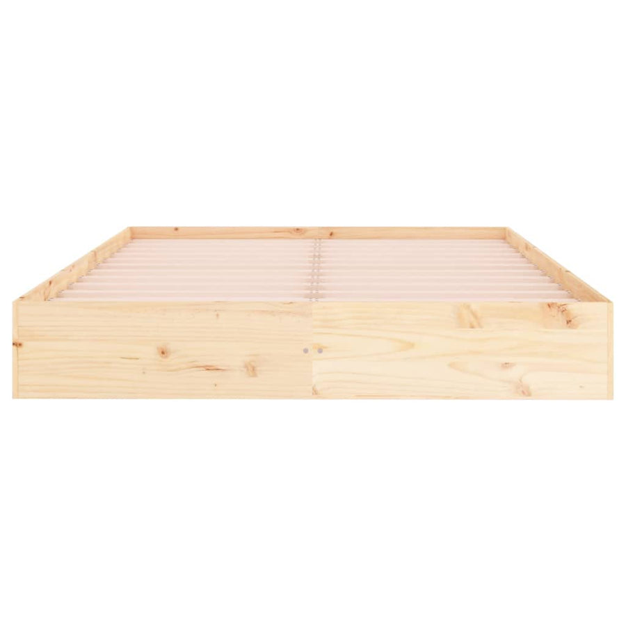 Bedframe Massief Hout 140 x 200 cm Naturel