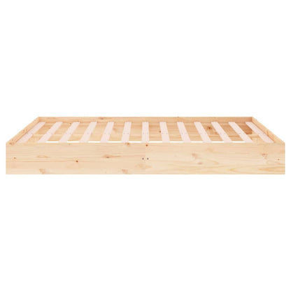 Bedframe Massief Hout 140 x 200 cm Naturel