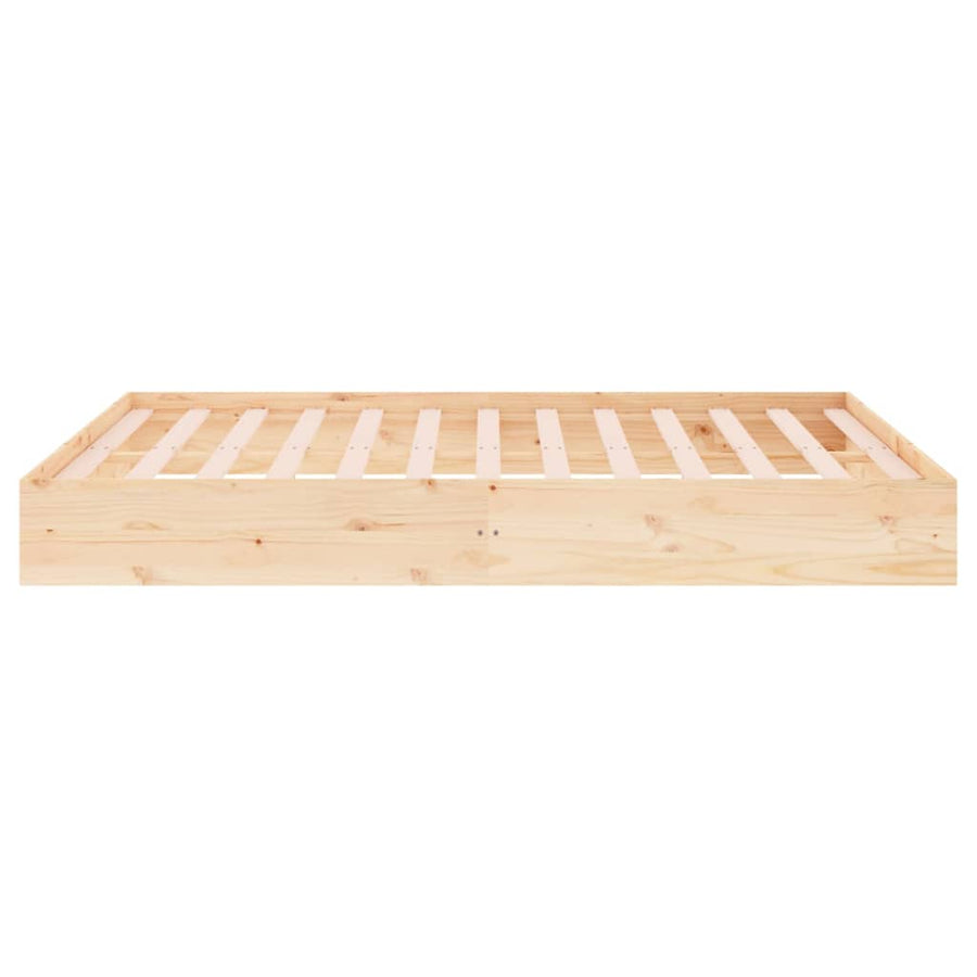 Bedframe Massief Hout 140 x 200 cm Naturel