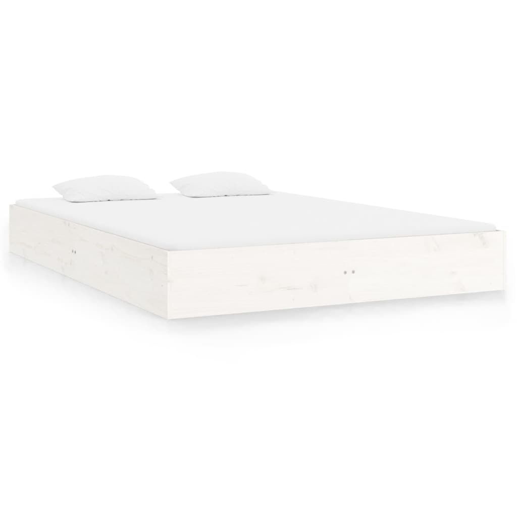 Bedframe Massief Hout Wit 140X200 Cm