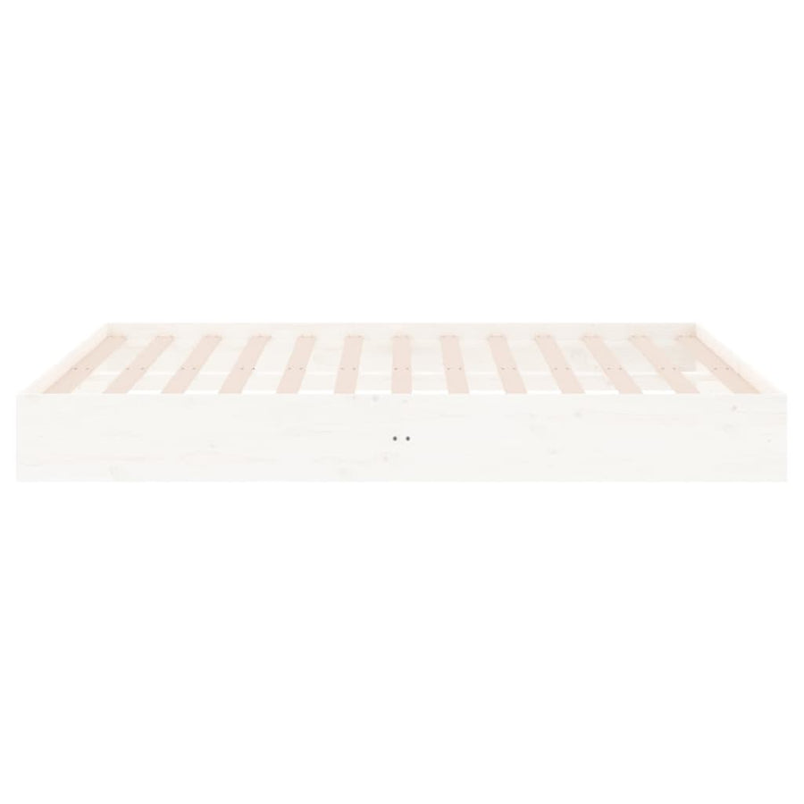 Bedframe Massief Hout Wit 140X200 Cm