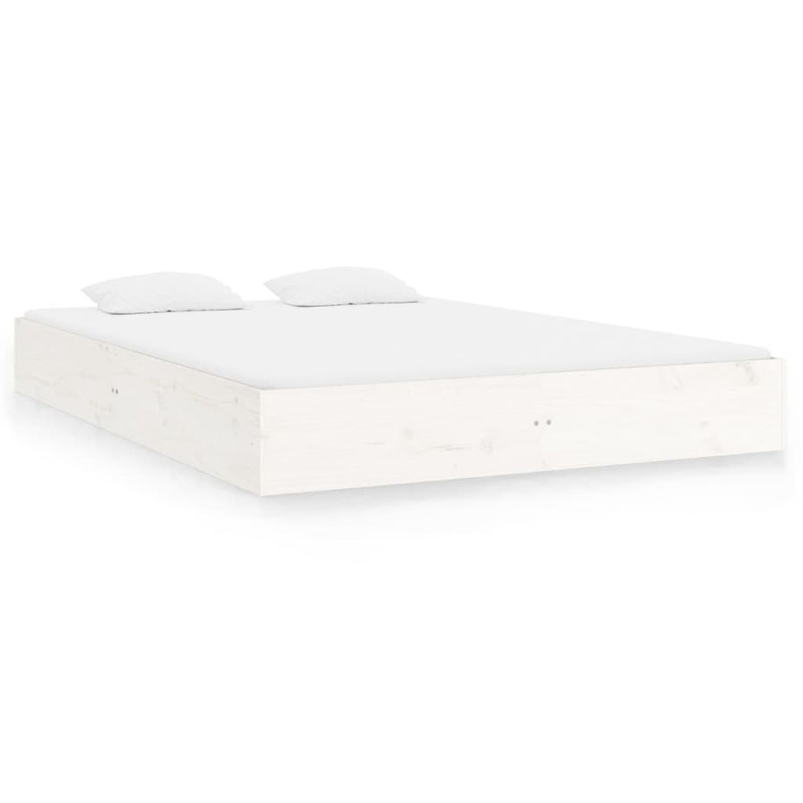 Bedframe Massief Hout Wit 120X200 Cm
