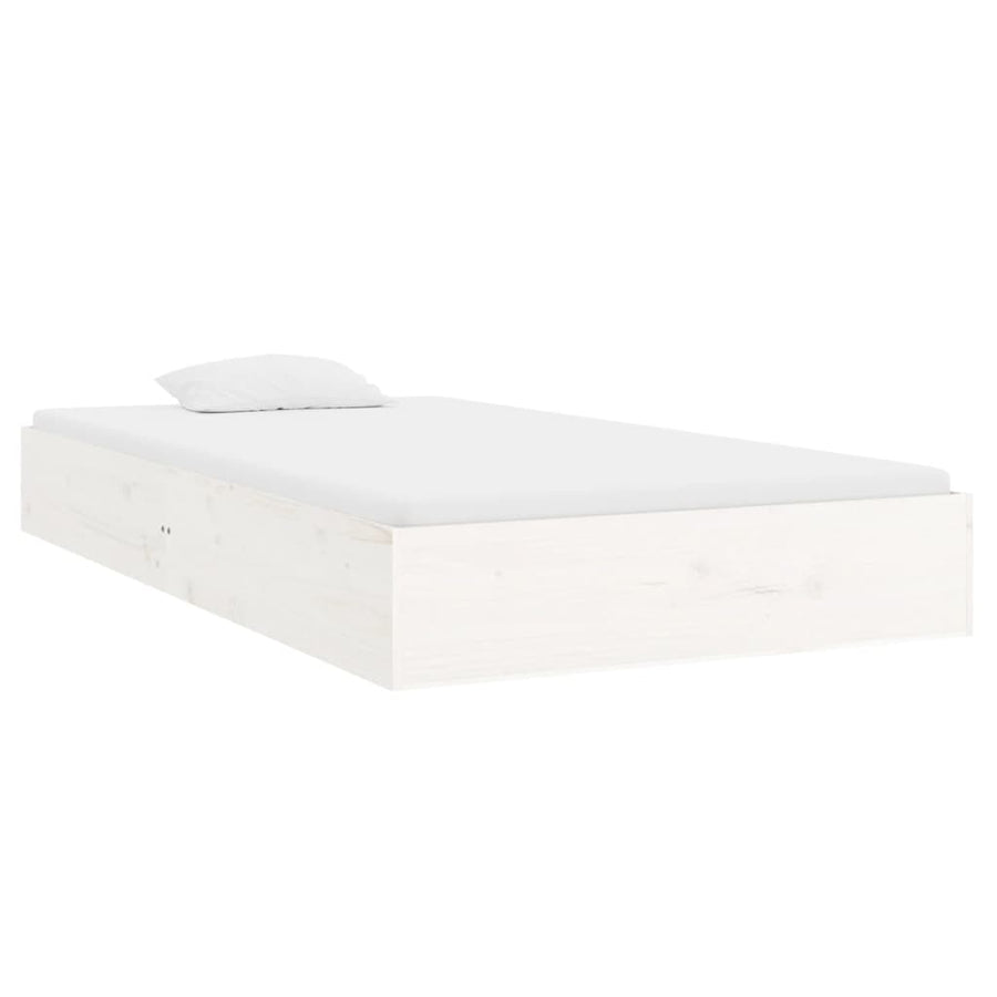 Bedframe Massief Hout Wit 100X200 Cm