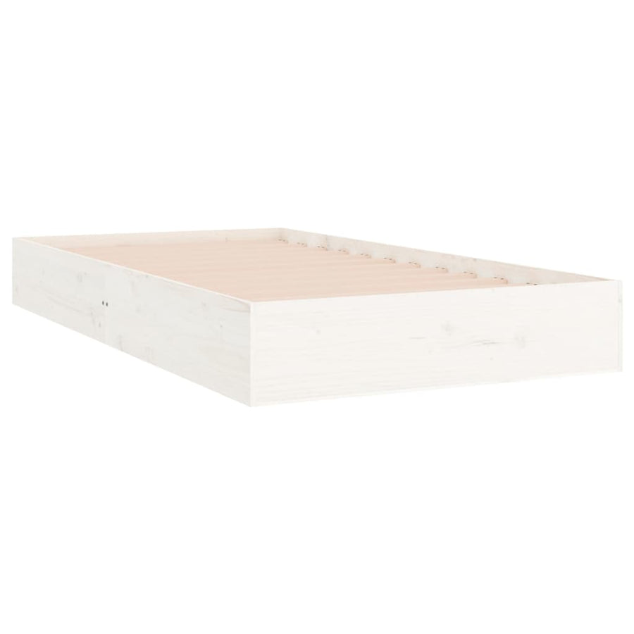 Bedframe Massief Hout Wit 100X200 Cm