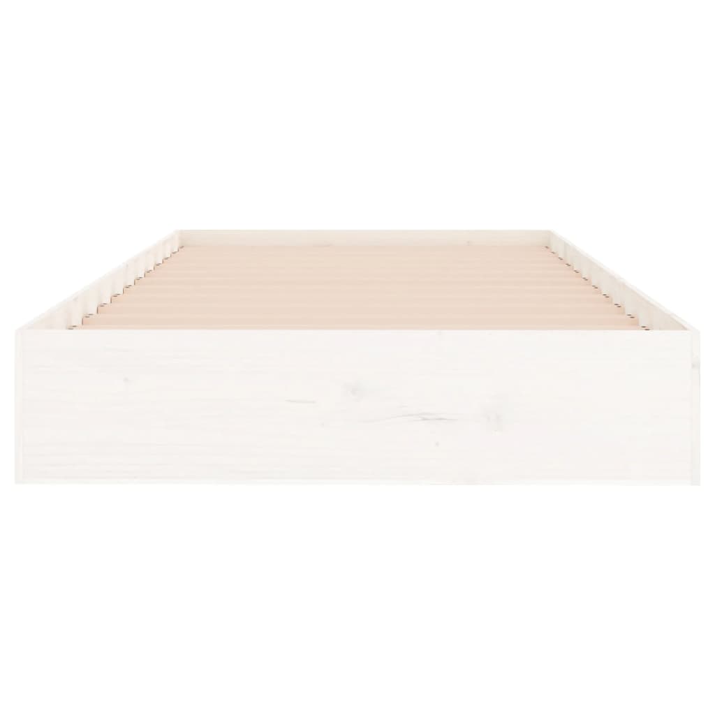 Bedframe Massief Hout Wit 100X200 Cm