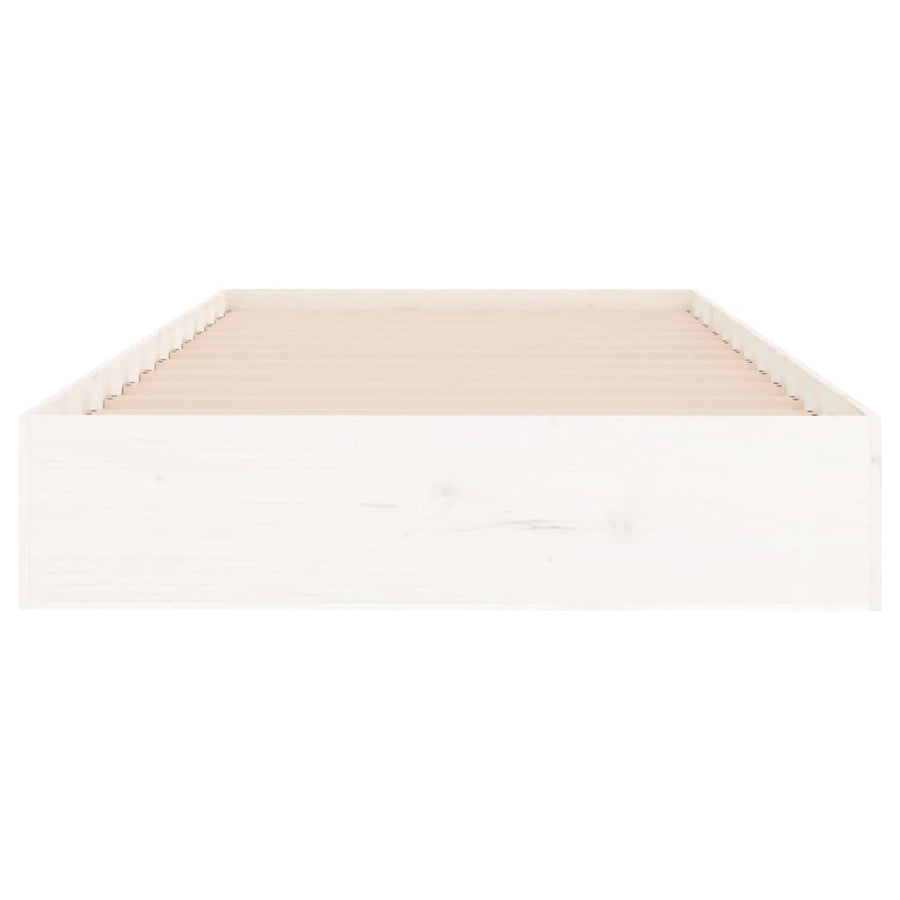 Bedframe Massief Hout Wit 100X200 Cm
