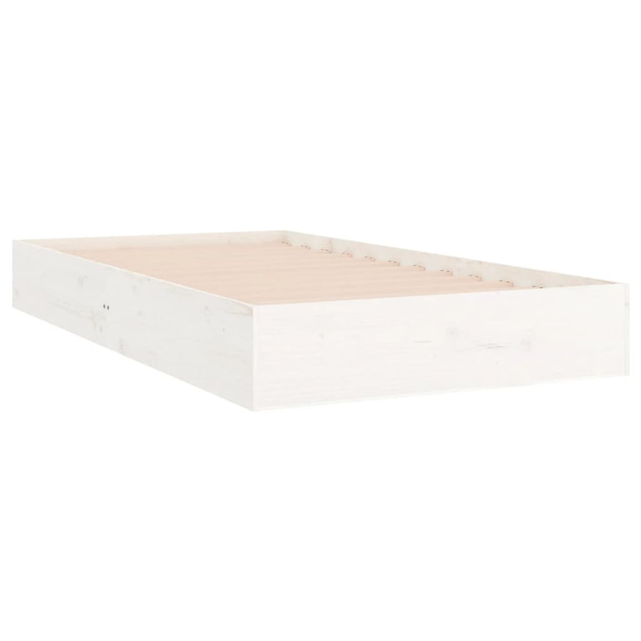 Bedframe Massief Hout Wit 90X200 Cm