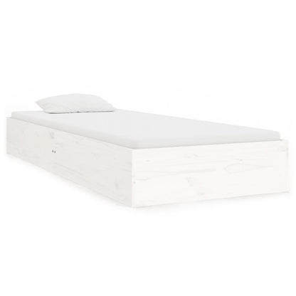 Bedframe Massief Hout Wit 75X190 Cm 2Ft6 Small Single