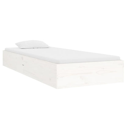 Bedframe Massief Hout Wit 75X190 Cm 2Ft6 Small Single