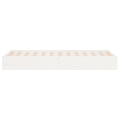 Bedframe Massief Hout Wit 75X190 Cm 2Ft6 Small Single
