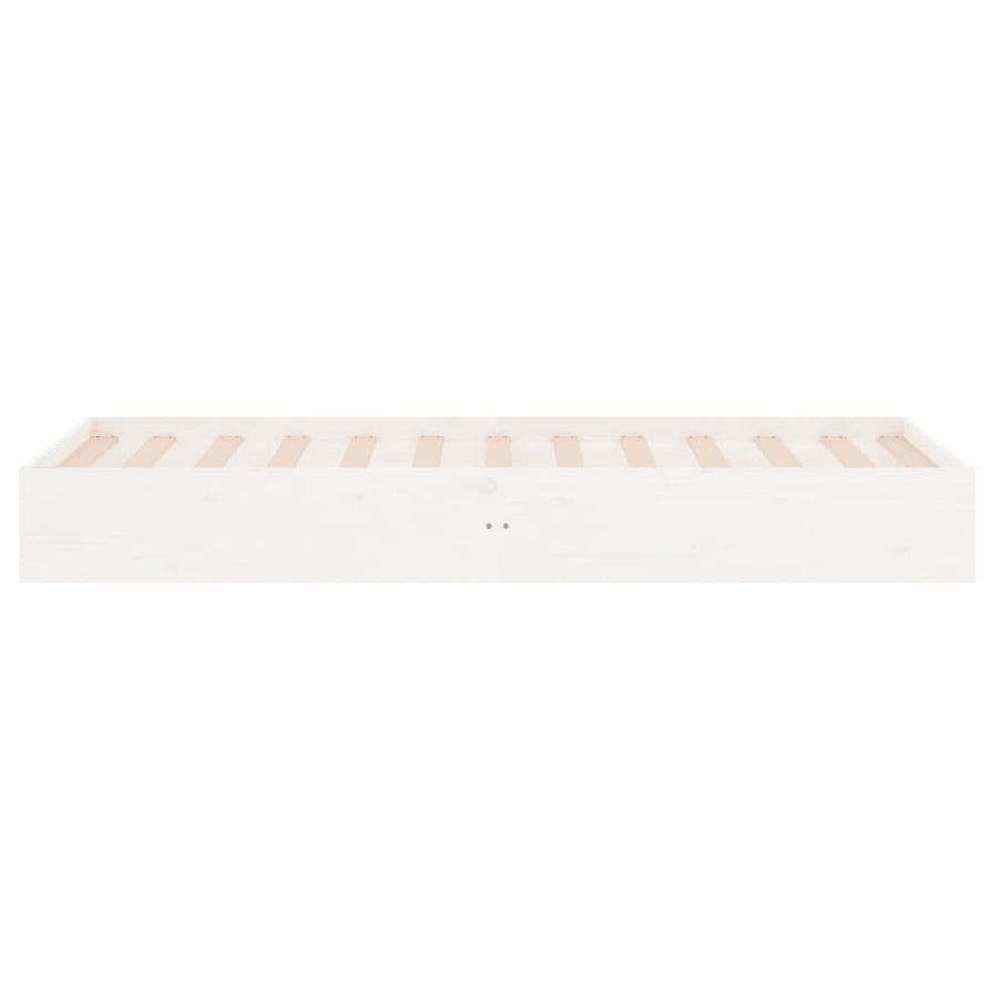 Bedframe Massief Hout Wit 75X190 Cm 2Ft6 Small Single