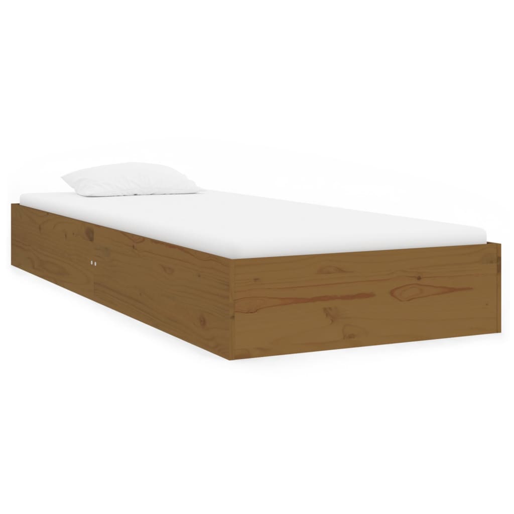 Bedframe Massief Hout Honingbruin 75X190 Cm 2Ft6 Small Single