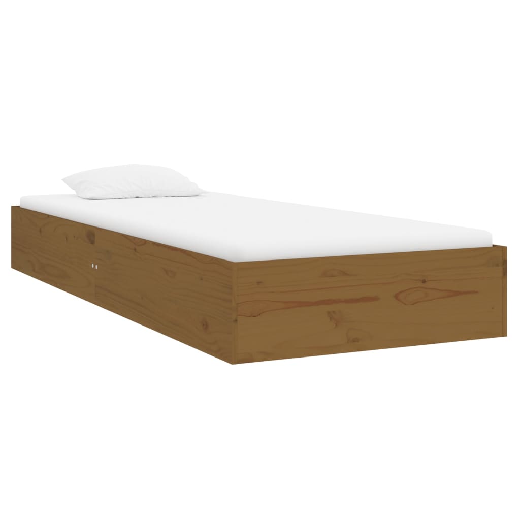 Bedframe Massief Hout Honingbruin 75X190 Cm 2Ft6 Small Single