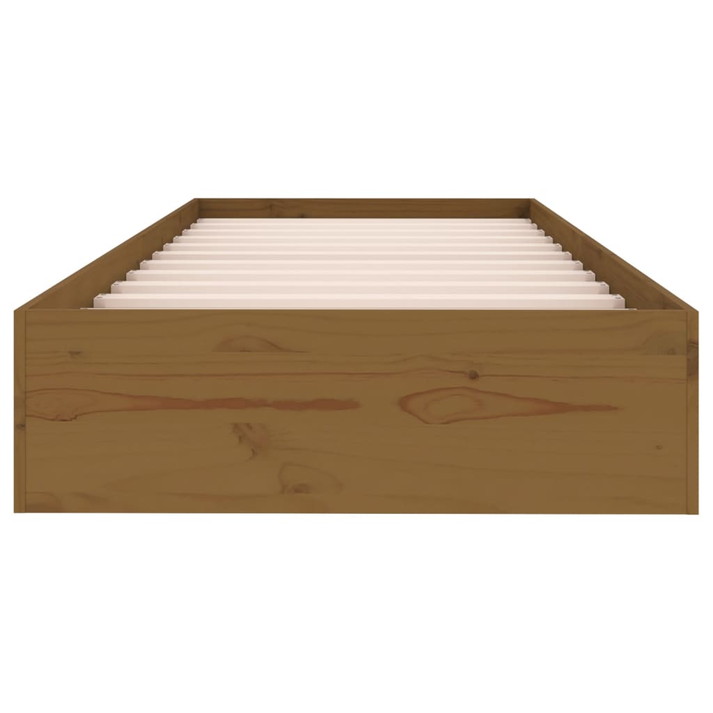 Bedframe Massief Hout Honingbruin 75X190 Cm 2Ft6 Small Single