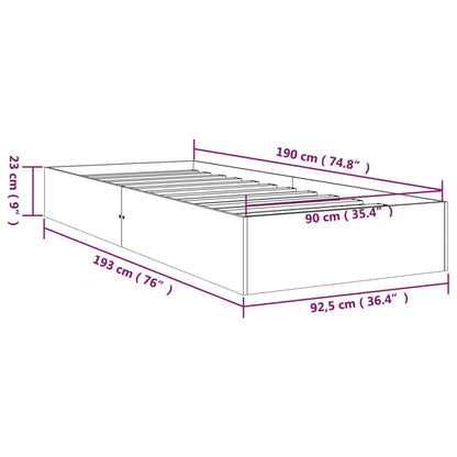 Bedframe Massief Hout 90X190 Cm Single